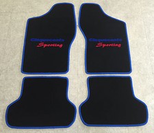 Velluto Tappetini Per Fiat Cinquecento Sporting Blu Rosso 2farbig 4teilig Nuovo