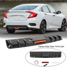 For Honda Civic Car Rear Bumper Valance Fins Lip Diffuser Spoiler W Brake Light For Honda Civic Car Rear Bumper Valance Fins Lip Diffuser Spoiler W Brake Light