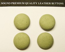 4 MADE IN USA light olive color genuine suede leather covered buttons,metal loop