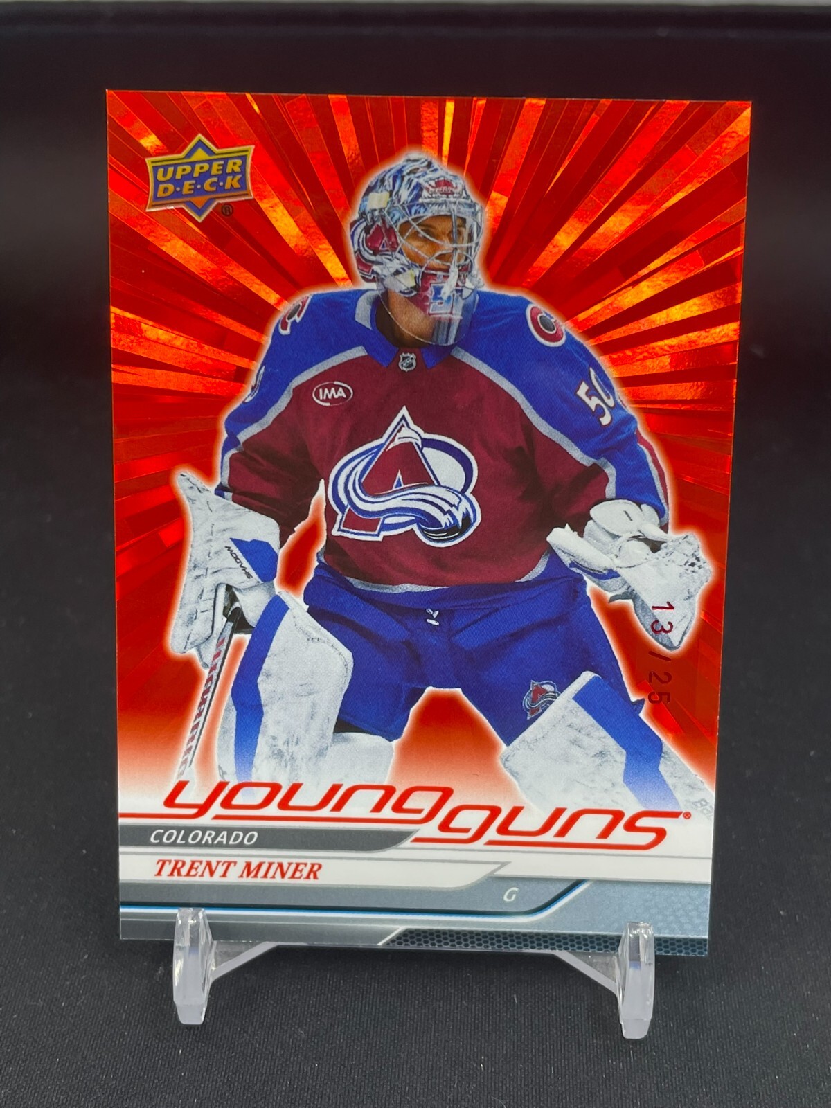 2024-25 UD Extended Series Red Outburst - Young Guns Trent Miner #709 - #d/25 RC