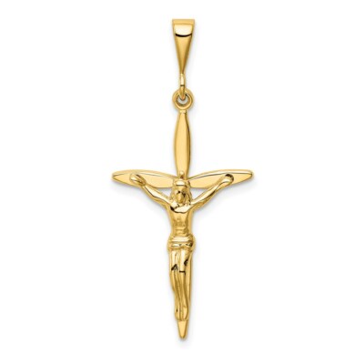 Echt 14kt Gelbgold Passion Kruzifix Anhänger