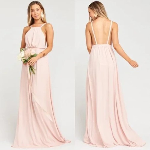 Show Me Your MuMu Amanda Maxi Dress Dusty Blush Crisp Size XL NWT