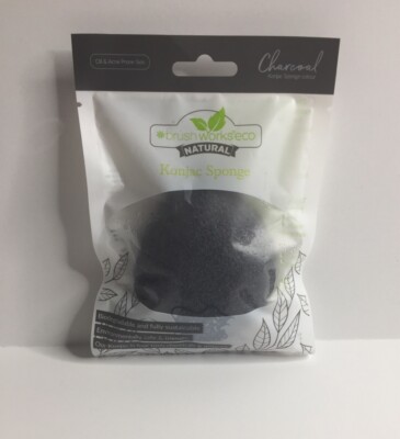 BRUSHWORKS Konjac Sponge - Charcoal - Exfoliating Sponge - New