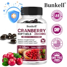 Cranberry 25000mg fruit extract containing vitamin C soft capsules