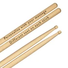 Personalised Custom Engraved Drum Sticks 5A Premium Maple Wood Any Message Text