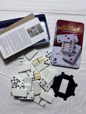 Game Gallery Double Six Color Dot Dominoes Complete Pre Owned