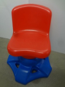 Details About Retired Little Tikes Art Desk Swivel Chair Child Size Replacement Red Blue Euc