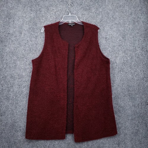 Slinky Brand Vest Womens XL Extra Large Red Open Front Casual Winter Outdoor USA