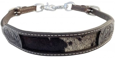 Showman Hair-On Cowhide Inlay Dark Leather Wither Strap
