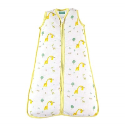 Molis & Co Muslin Baby Sleeping Sack Bag Safari Giraffe Print in Yellow XL