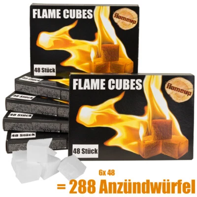 288x Grill Kamin Kohle Ofen Anzünder Anzündwürfel Kaminanzünder BBQ Flameup