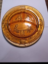 Vintage Nursery Rhyme Divided Glass Child's Plate