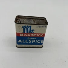 Vintage McCormick Ground All Spice Metal Spice Tin, Date Unknown