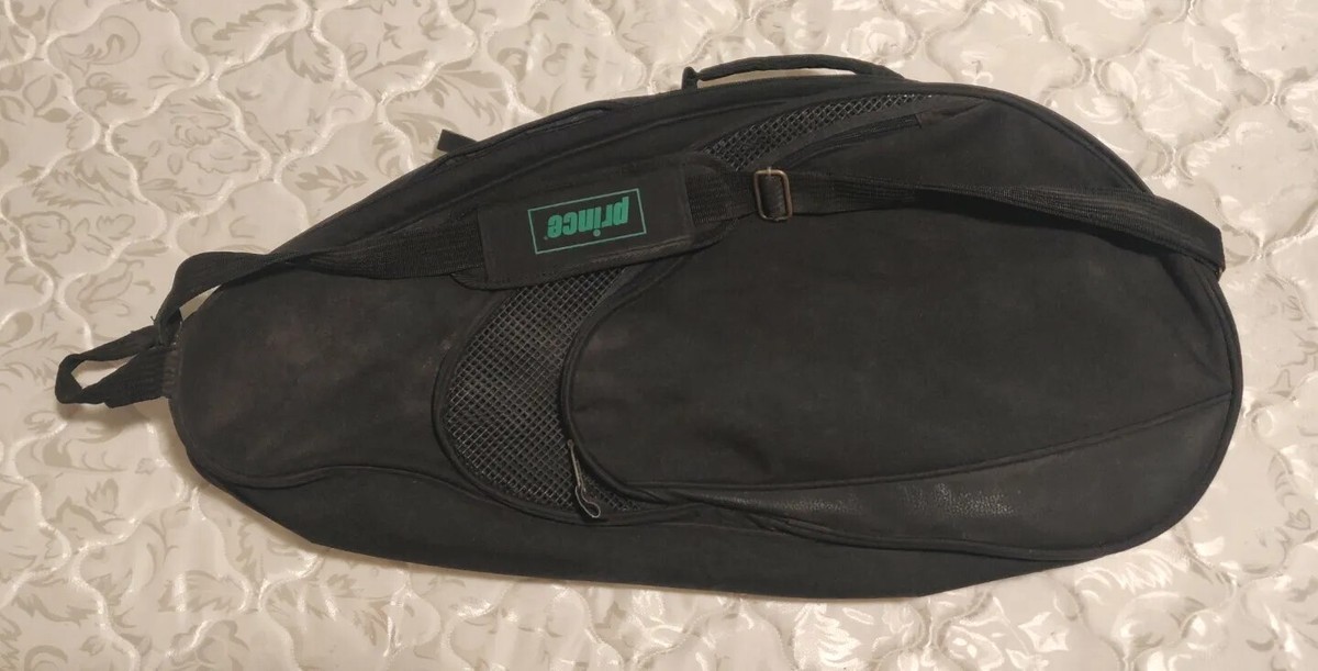 Sacoche De Raquette De Tennis Prince Benetton Vintage - Années 80/90 - Bandoulière Noire - Occasion