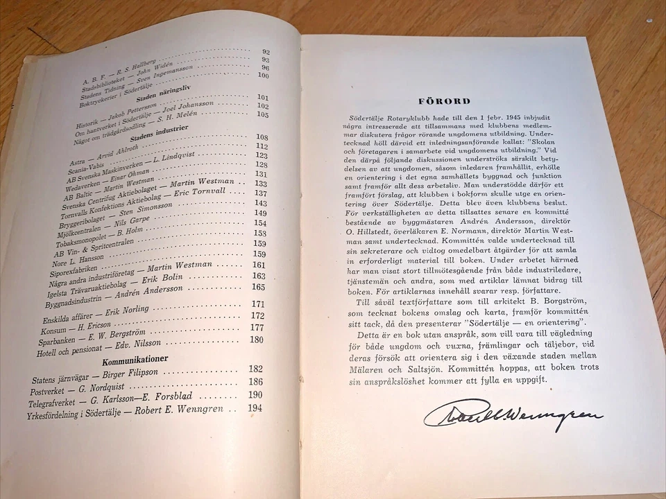 1947 Swedish Book SODERTALJE EN ORIENTERING signed by Author - ROTARY INTERN. - Imagem 4 de 4
