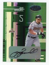 2005 LEAF CERTIFIED MATERIALS #63 JEFF BAGWELL AUTO /5 MIRROR GREEN ASTROS