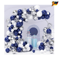 Luftballons Set 120 StüCk Blau Silber Konfetti Hochzeit Party Deko