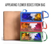 APPEARING FLOWER BOXES FROM BAG - EACH BOX IS 3 x 3 x 7 INCHES