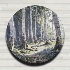 8 Flat Round Aluminum Foil Painting Oil Painting Country Cottage Round Aluminum