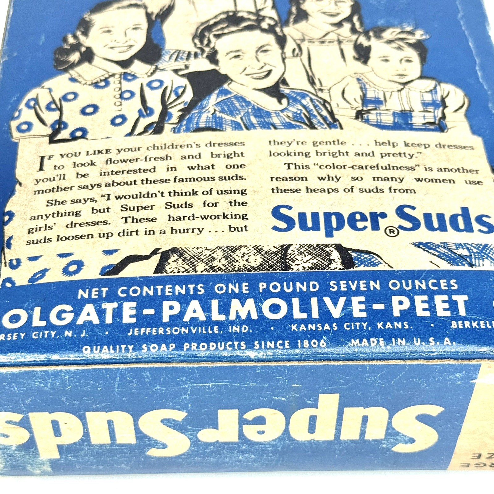 Vintage SUPER SUDS Box Soap -1 pound 7 ounces Colgate Palmolive Peet Unopened