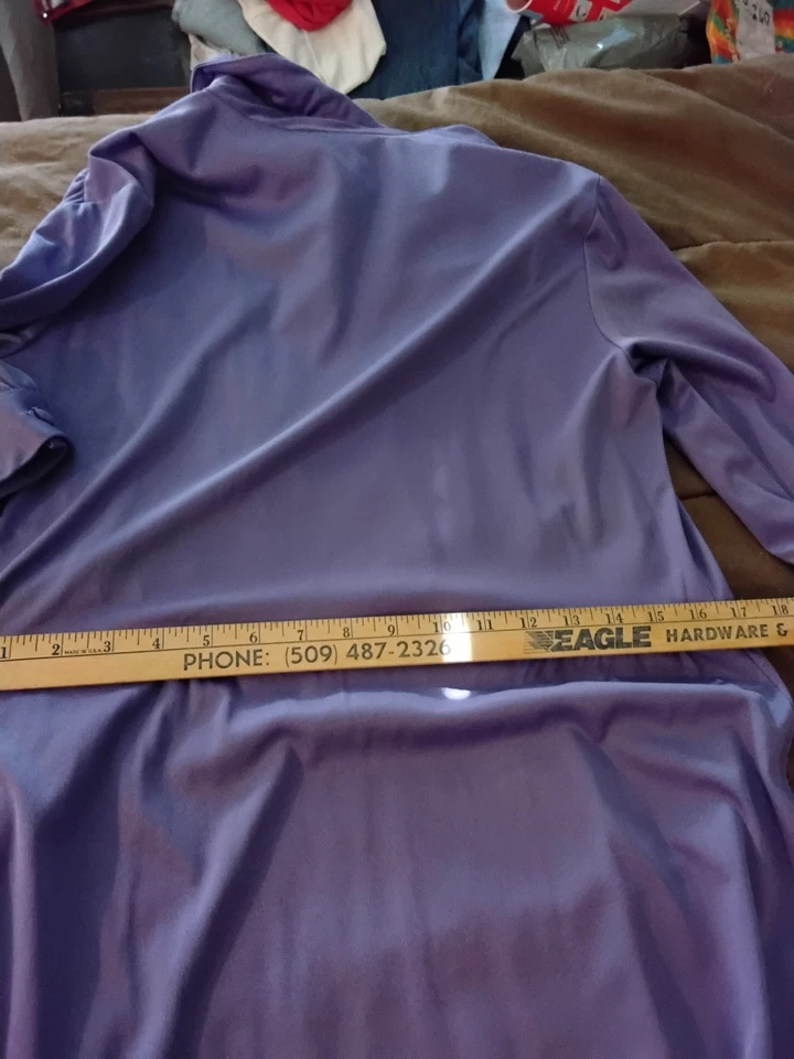 Vestido Vintage Sin Etiquetas XL Púrpura Poliéster Granny Core... Disfraz Halloween Foto 4 de 4