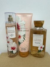 NEW 3pc Bath  Body Works HIBISCUS PARADISE Cream- Mist- Shower Gel Set
