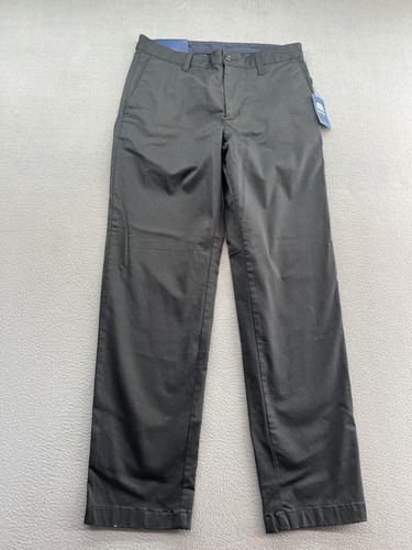 Savile Row Company Chino Pants Mens 32x32 Black Stretch Regular Fit Cotton