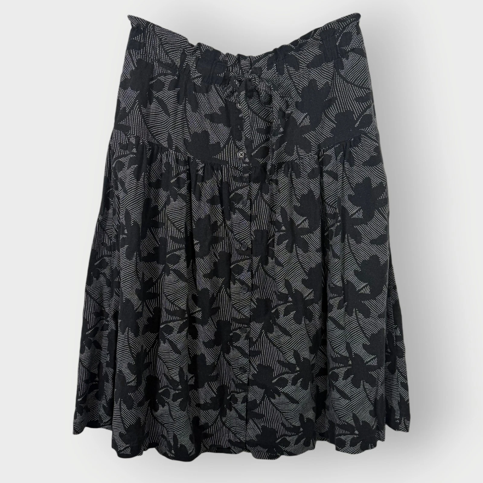 Universal Thread Linen Blend Skirt | L | Tropical | Button Front | Beachy Resort