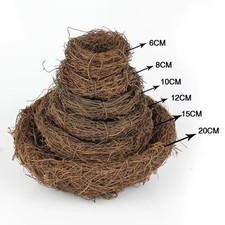 Round Rattan Bird Nest Decor Props for Home Garden DIY Craft Easter Egg         