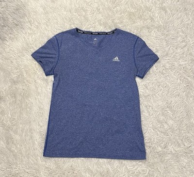 Adidas Climate Womens Activewear Short Sleeve Shirt Blue - Size M