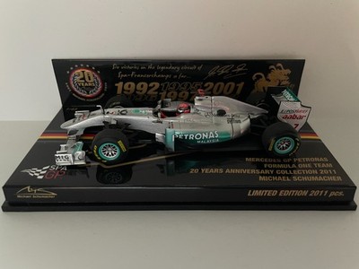 Minichamps 1:43 20th Anniversary Spa 2011 Mercedes GP F1 Team M.Schumacher 