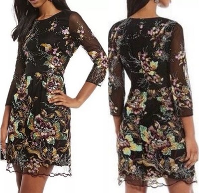 sachin and babi light blue dress Embroidered Mesh Dress by Badgley Mischka