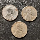 1943 P Lincoln Steel Wheat Cent Penny Set Of 3 #4