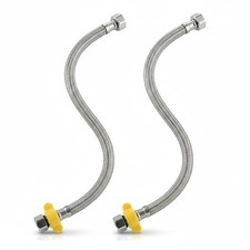 Premium Stainless Steel Flexible Water Supply Line, Silver, Metal Braided Hos...