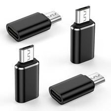 USB C to Micro USB Adapter Converter Type C Female to Micro USB Male Black 4Pack