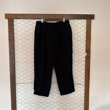 Vintage Polo by Ralph Lauren Black Pleated Trousers Cuffed Hem