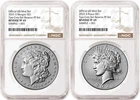 2 coin 2025 Morgan and Peace Reverse Proof Dollar Set NGC RP69 Brown