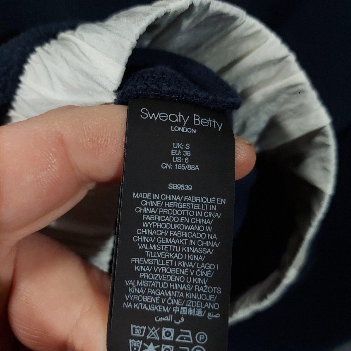 Felpa Con Mezza Zip Sweaty Betty Donna – Blu Navy, Taglia Small, Tessuto Boucle, Colletto Ampio