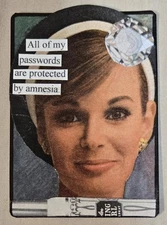 Mixed Media Collage Art Card ACEO ATC Vintage Snarky Women Password Protected