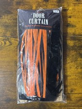 Halloween Party Orange Black Door Fringe Curtain Decoration