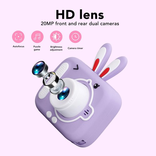 (Purple)Kids Digital Camera 4 Filter Effects AI Intelligent Face Recognition - Afbeelding 10 van 12