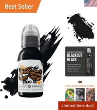World Famous Blackout Black Tattoo Ink - Ultra-Thin, Long Lasting Black Ink f...