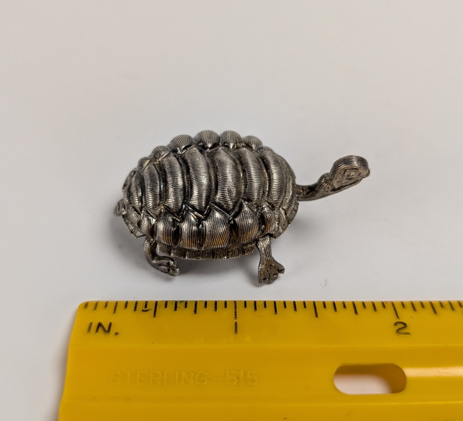 Turtle Tortoise Movable Head Sterling Silver Pin … - image 6