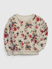 NEW 30 GAP Toddler Girls Ivory Multicolor Floral Fleece Sweatshirt Size 4 YRS