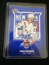 2025-26 New York Rangers Centennial Mike Rogers  Blue Auto