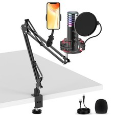 USB Condenser Microphone for PC PS4, PS5 Streaming Singing Podcast Studio, Co...