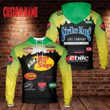 Custom Pro Shop Fishing Jersey Bass Rapala Hoodie 3D Over Print All Size S-5XL