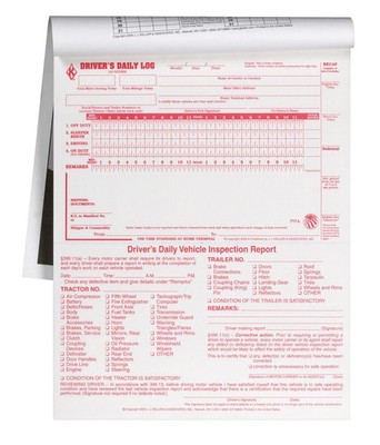 J. J. Keller 2-In-1 Driver Daily Log Book, DVIR & Simplified Recap, 2-Ply