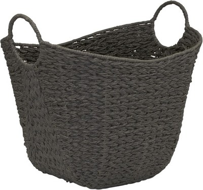 Household Essentials Paper Rope Basket with Handles,Natural Woven Storage Basket