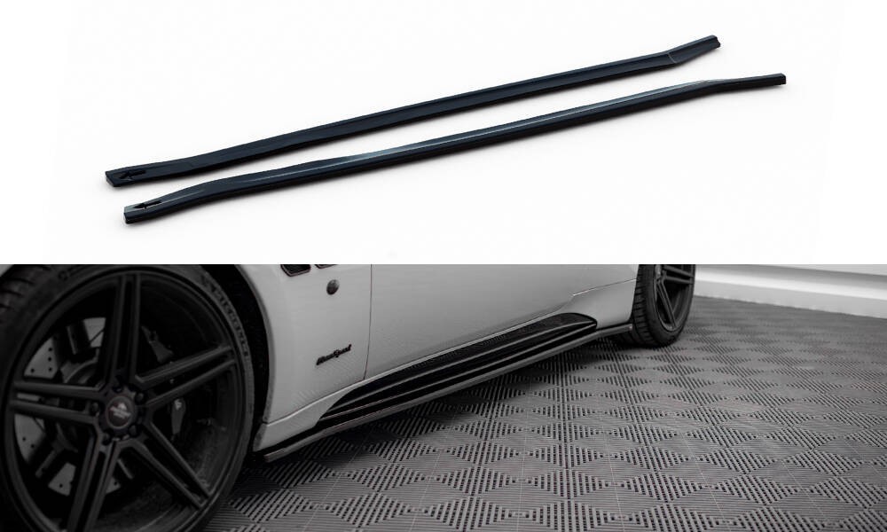 Rajouts de bas de caisse Maxton pour Maserati Granturismo S Mk1 en ABS noir